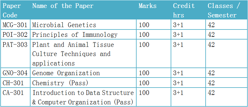BSc Molecular Biology - 3rd Semester - Paper (Theoretical)